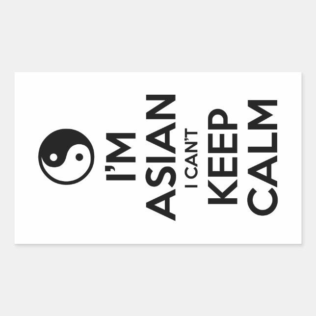 I'm Asian I Can't Keep Calm Rectangular Sticker (Front)