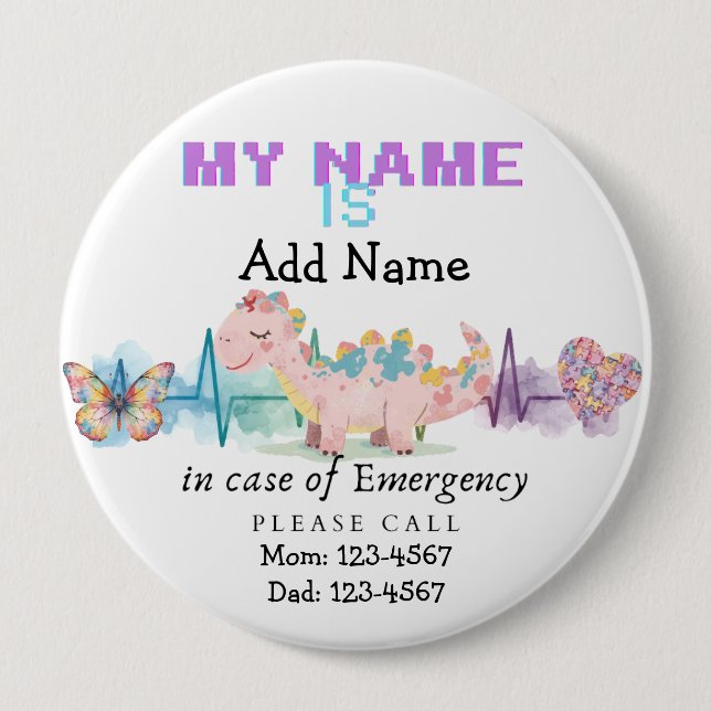 I'm autistic emergency pin Button badge (Front)