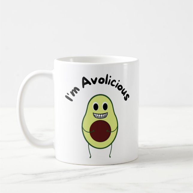 I'm Avolicious - Funny Fruit Pun    Coffee Mug (Left)