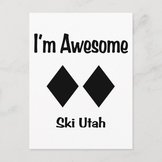 I'm Awesome Ski Utah Postcard (Front)