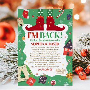I'm Back Christmas Elf Arrival Letter Card