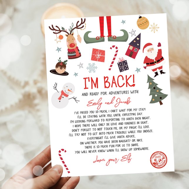 I'm Back Elf Arrival Letter Elf Return Christmas  (Creator Uploaded)