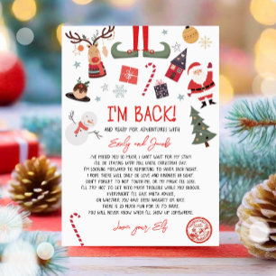I'm Back Elf Arrival Letter Elf Return Christmas  Invitation