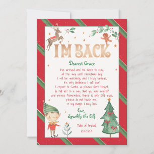 I'm Back Elf Christmas Magical Elf Printable Invitation