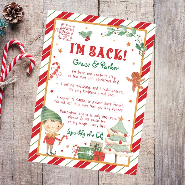 I'm Back Elf Welcome Hello Christmas Elf (Welcome back elf letter that you can personalize and create Christmas magic with your Christmas Elf.)