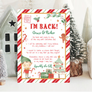 I'm Back Welcome Back Christmas Elf Letter Poster
