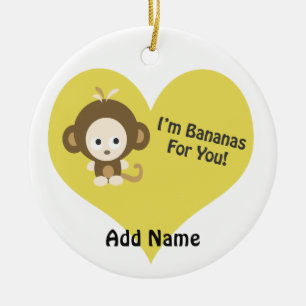 Im Bananas for You Monkey Ceramic Ornament