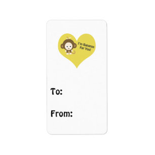 Im Bananas for You Monkey Label