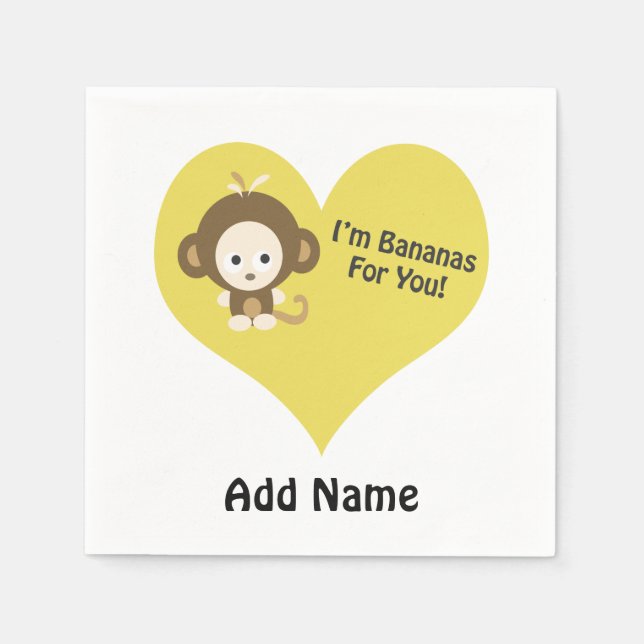 Im Bananas for You Monkey Napkin (Front)