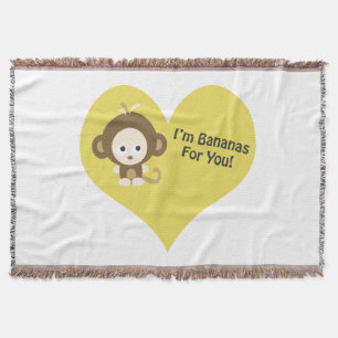 Im Bananas for You Monkey Throw Blanket