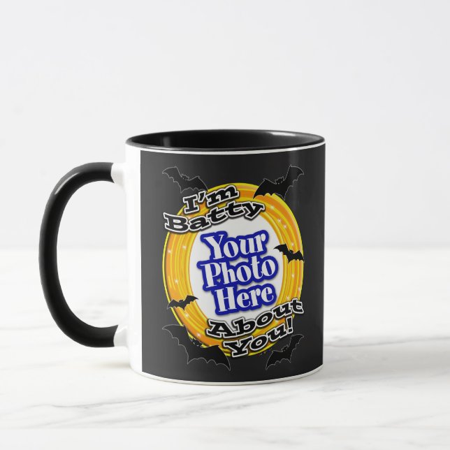 I'm Batty About You Photo Scary Bats Black Mug (Left)
