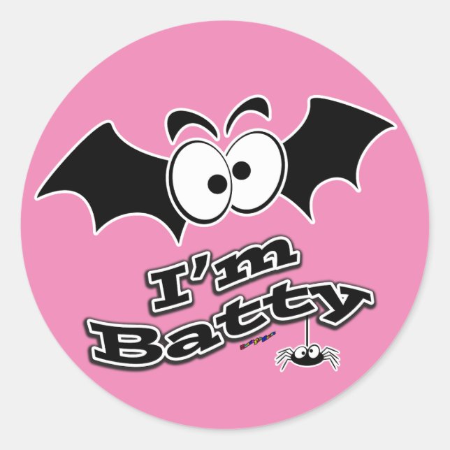 I'm Batty Crazy Eyes Classic Round Sticker (Front)