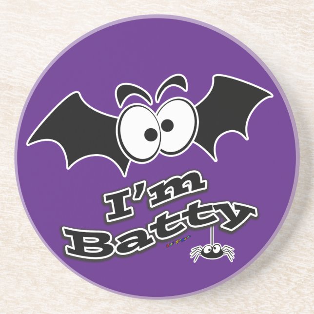 I'm Batty Crazy Eyes Coaster (Front)