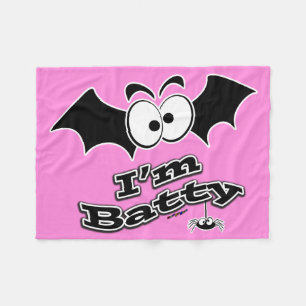 I'm Batty Crazy Eyes Fleece Blanket