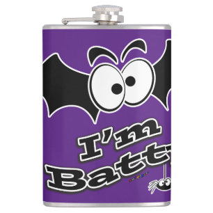 I'm Batty Crazy Eyes Hip Flask