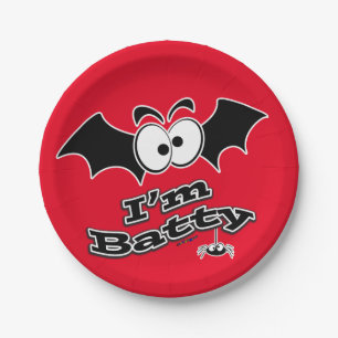 I'm Batty Crazy Eyes Paper Plate