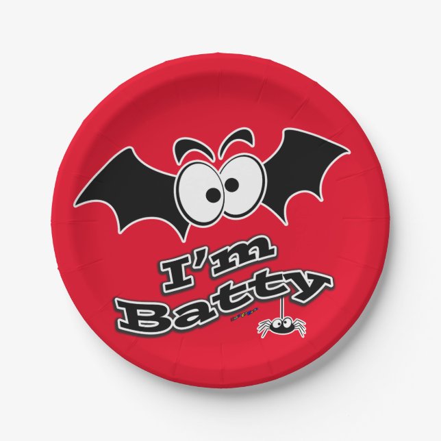 I'm Batty Crazy Eyes Paper Plate (Front)