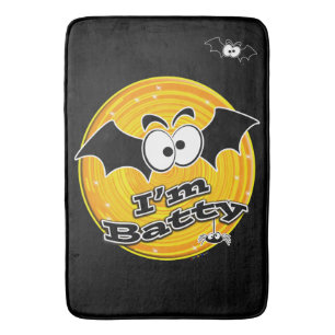 I'm Batty Orange and Yellow Swirl Bath Mat