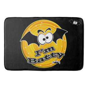I'm Batty Orange and Yellow Swirl Bath Mat