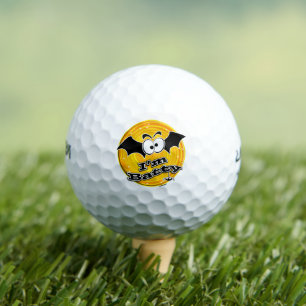 I'm Batty Orange and Yellow Swirl Golf Balls