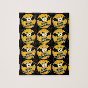 I'm Batty Orange and Yellow Swirl Jigsaw Puzzle