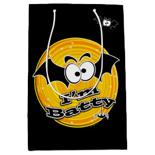 I'm Batty Orange and Yellow Swirl Medium Gift Bag