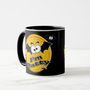 I'm Batty Orange and Yellow Swirl Mug