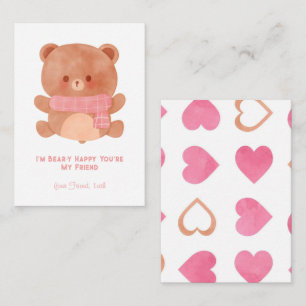 'I'm Bear-y Happy You're My Friend' Kids Valentine Card