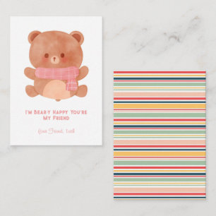 'I'm Bear-y Happy You're My Friend' Kids Valentine Card