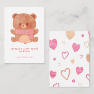 'I'm Bear-y Happy You're My Friend' Kids Valentine Card