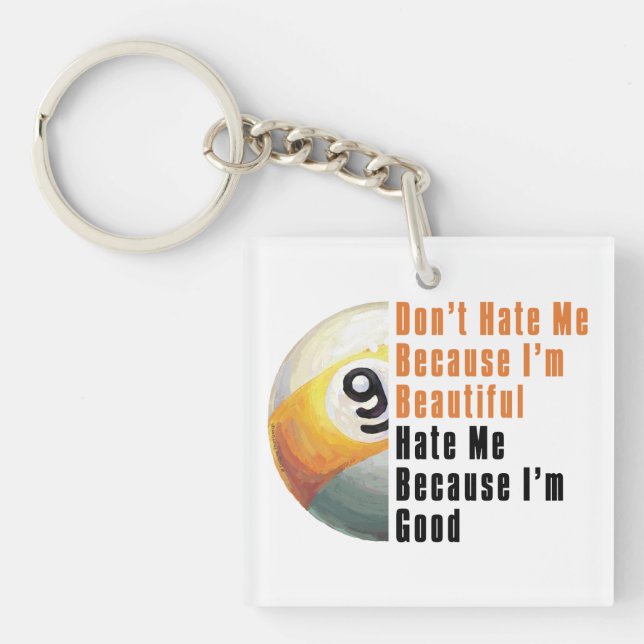 Im Beautiful Im Good 9 Ball Key Ring (Front)