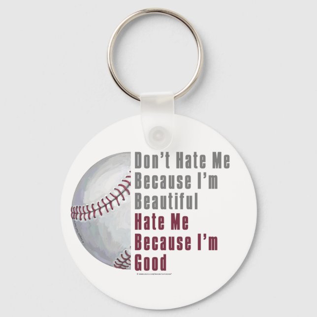 Im Beautiful Im Good Baseball Key Ring (Front)