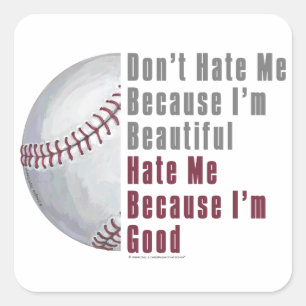 Im Beautiful Im Good Baseball Square Sticker