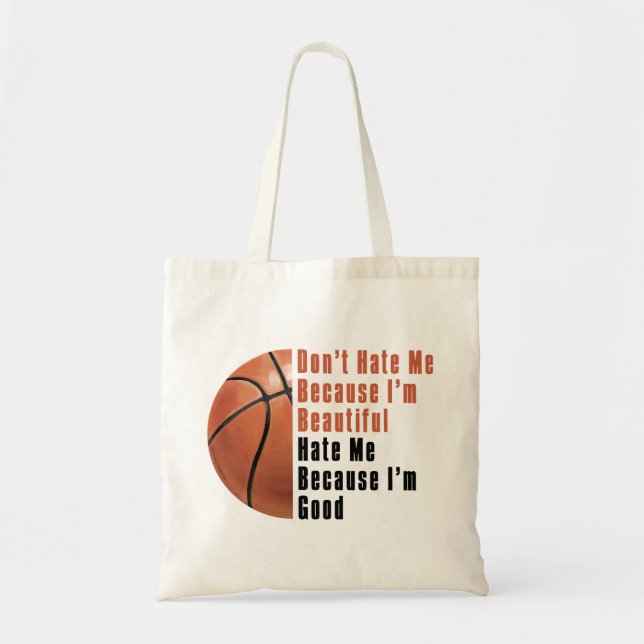 Im Beautiful Im Good Basketball Tote Bag (Front)