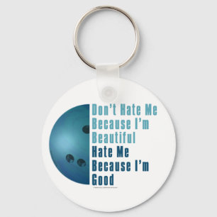 Im Beautiful Im Good  Bowling Blue Key Ring