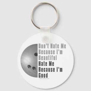 Im Beautiful Im Good Bowling Grey Key Ring