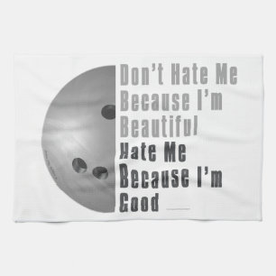 Im Beautiful Im Good Bowling Grey Tea Towel