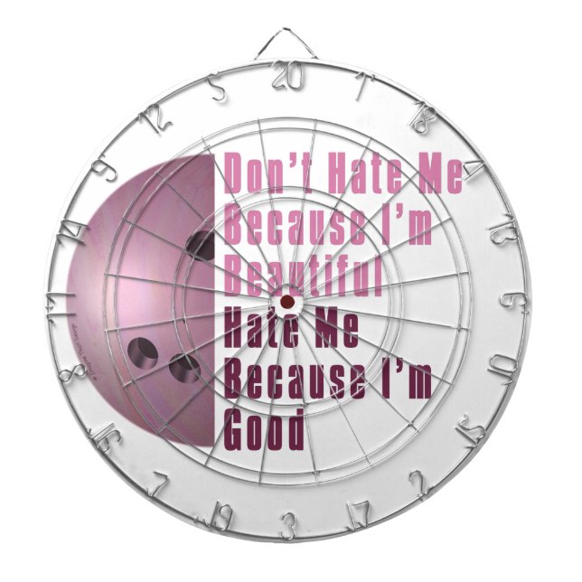 Im Beautiful Im Good Bowling Pink Dartboard (Front)