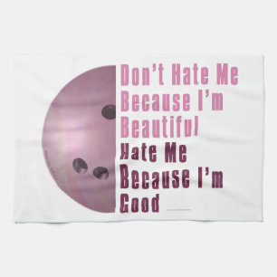Im Beautiful Im Good Bowling Pink Tea Towel