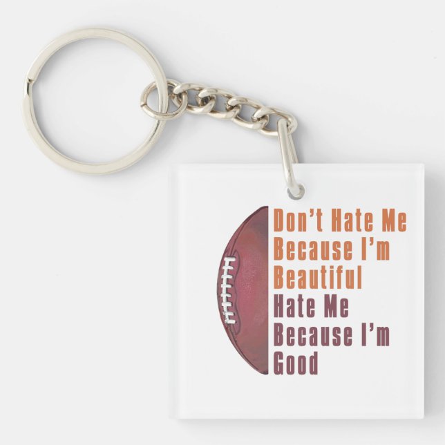 Im Beautiful Im Good Football Key Ring (Front)