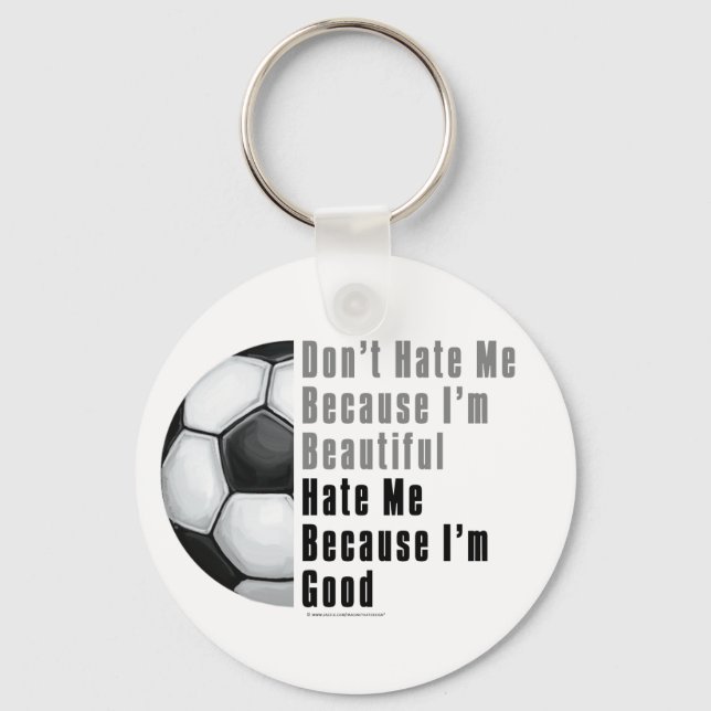 Im Beautiful Im Good Soccer Ball Key Ring (Front)