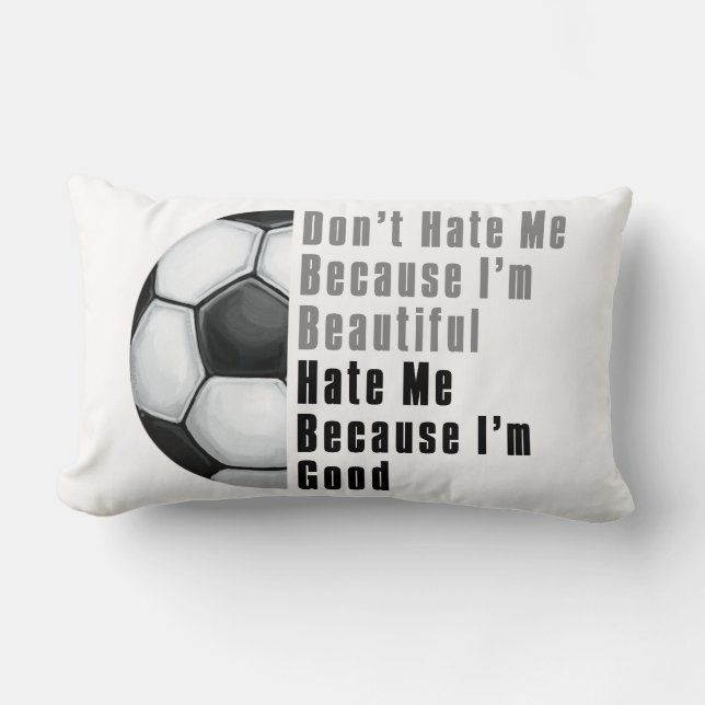 Im Beautiful Im Good Soccer Ball Lumbar Cushion (Front)
