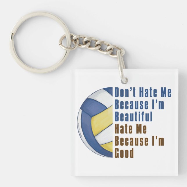 Im Beautiful Im Good Volleyball Key Ring (Front)