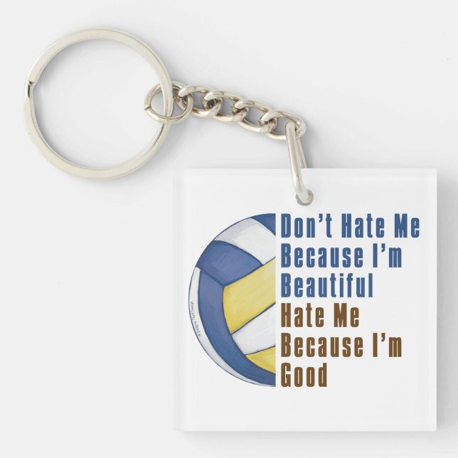 Im Beautiful Im Good Volleyball Key Ring (Front)