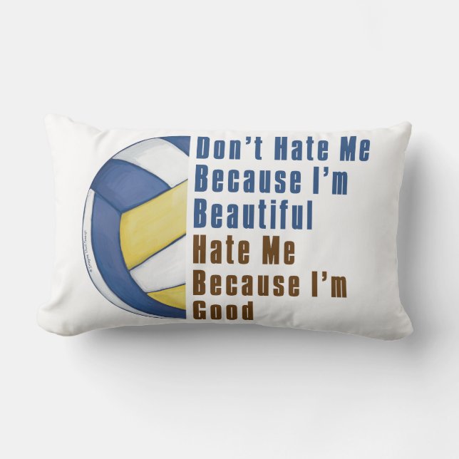 Im Beautiful Im Good Volleyball Lumbar Cushion (Front)