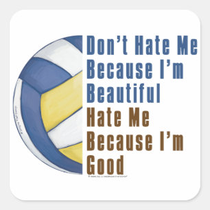 Im Beautiful Im Good Volleyball Square Sticker