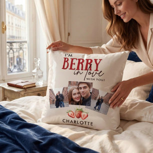I'm Berry In Love Couple Photos Cushion