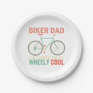 I'm Biker Dad Fathers Day Wheely Cooler bicycle Bi Paper Plate