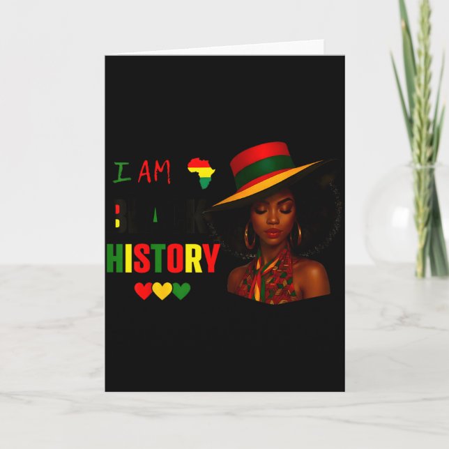 Im Black History Month African American Afro Women Card (Front)