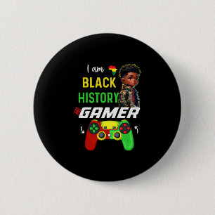 I'm Black History Month Gamer African American Gam 6 Cm Round Badge